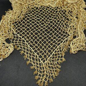 Source Unknown Metallic Gold Net Scarf